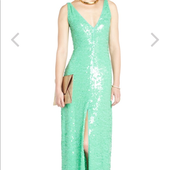 BCBGMAXAZRIA Sumner Sequin Aqua Green Dress - Picture 3 of 8